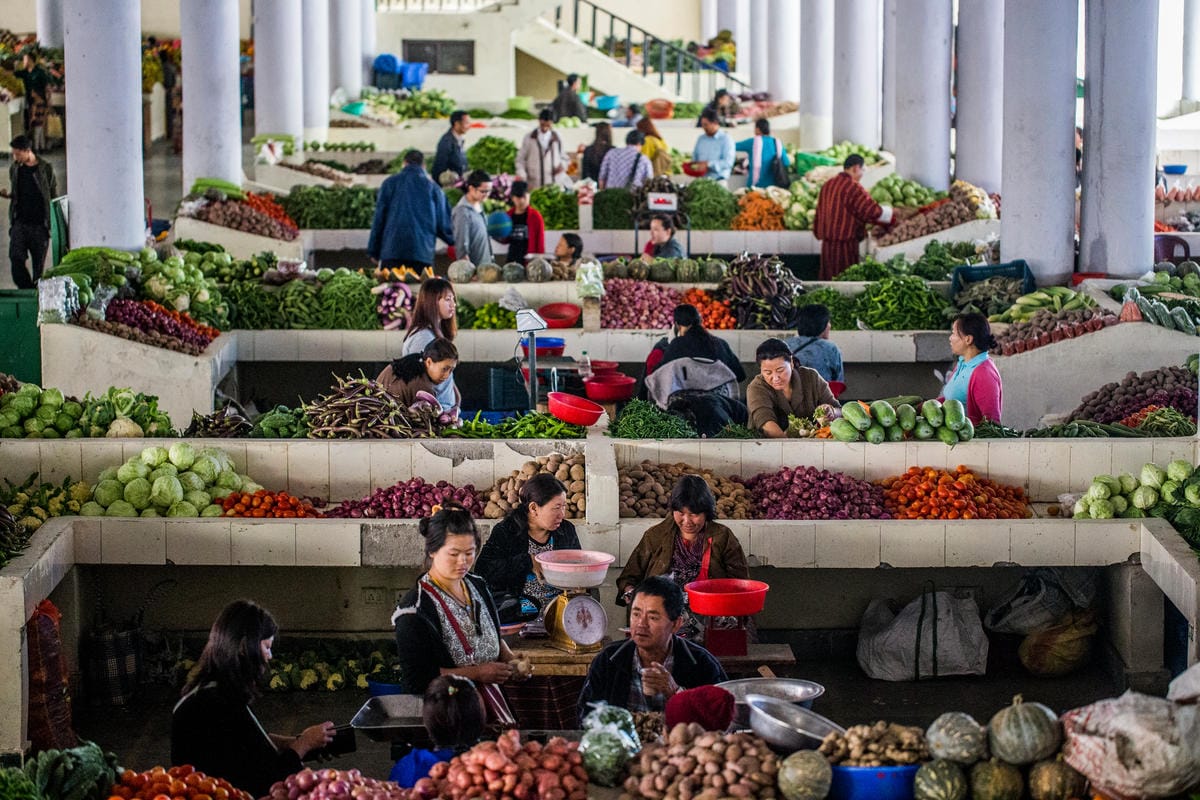 Centenary Farmer's Market, Thimpu, Bhutan.