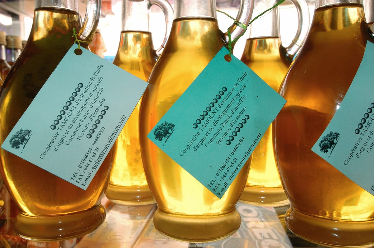 Bottles of Argan oil
